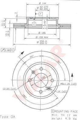 Villar 628.1834 - Тормозной диск autospares.lv