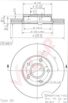 Villar 628.1832 - Тормозной диск autospares.lv