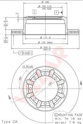 Villar 628.1870 - Тормозной диск autospares.lv