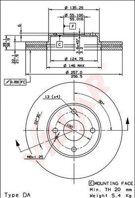 Villar 628.1349 - Тормозной диск autospares.lv