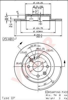 Villar 628.1348 - Тормозной диск autospares.lv