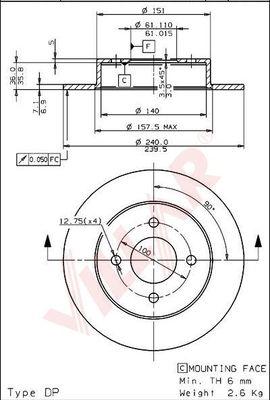 Villar 628.1342 - Тормозной диск autospares.lv