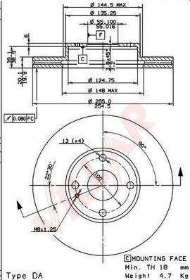 Villar 628.1347 - Тормозной диск autospares.lv