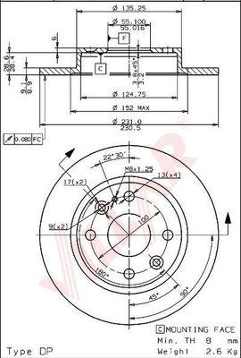 Maxtech 853035.6060 - Тормозной диск autospares.lv