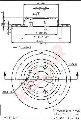 Villar 628.1351 - Тормозной диск autospares.lv