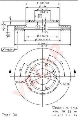 Villar 628.1353 - Тормозной диск autospares.lv