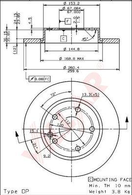 Villar 628.1369 - Тормозной диск autospares.lv