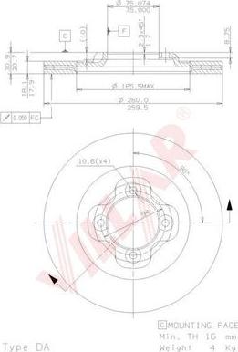 Villar 628.1365 - Тормозной диск autospares.lv