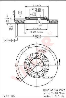 Villar 628.1367 - Тормозной диск autospares.lv