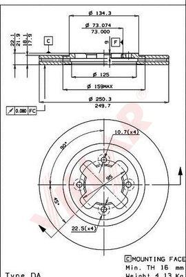 Villar 628.1303 - Тормозной диск autospares.lv