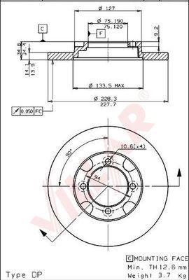 Villar 628.1319 - Тормозной диск autospares.lv