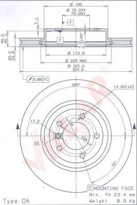 Villar 628.1389 - Тормозной диск autospares.lv