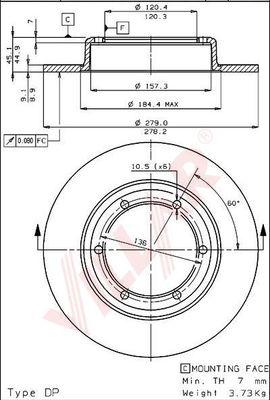 BENDIX 561098 - Тормозной диск autospares.lv