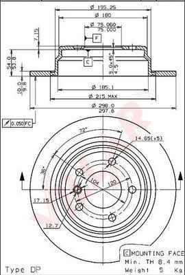 Villar 628.1382 - Тормозной диск autospares.lv