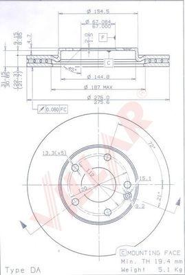 Villar 628.1338 - Тормозной диск autospares.lv