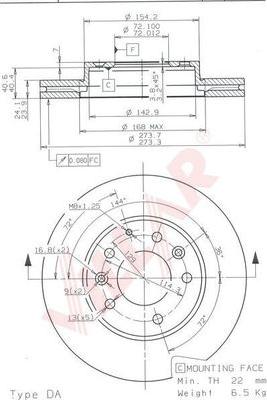 Villar 628.1326 - Тормозной диск autospares.lv