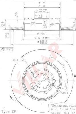 Villar 628.1328 - Тормозной диск autospares.lv