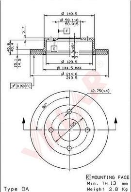 Villar 628.1295 - Тормозной диск autospares.lv