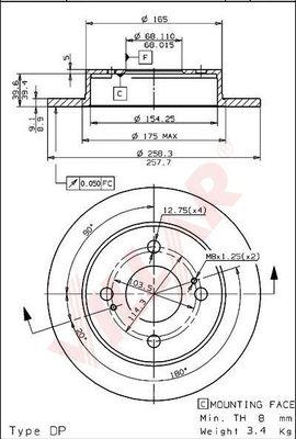 Villar 628.1298 - Тормозной диск autospares.lv