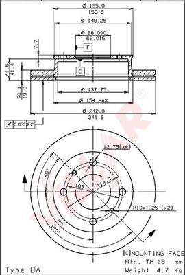 Villar 628.1293 - Тормозной диск autospares.lv