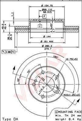 Villar 628.1297 - Тормозной диск autospares.lv