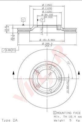 Villar 628.1263 - Тормозной диск autospares.lv