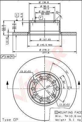 Villar 628.1209 - Тормозной диск autospares.lv