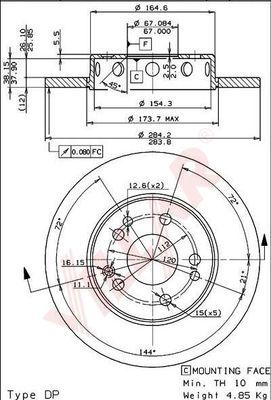 Villar 628.1205 - Тормозной диск autospares.lv
