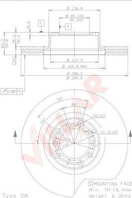 Villar 628.1201 - Тормозной диск autospares.lv