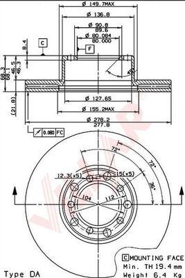 Villar 628.1207 - Тормозной диск autospares.lv