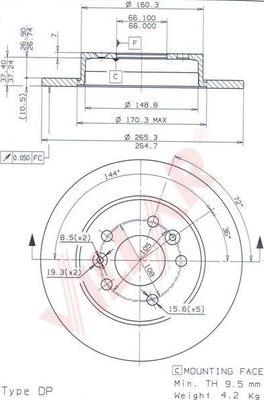 Villar 628.1212 - Тормозной диск autospares.lv