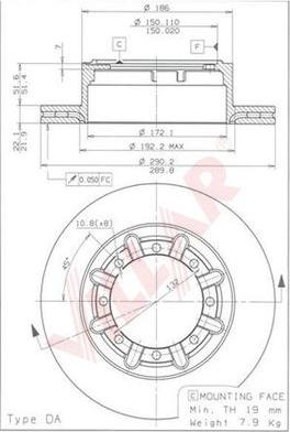 Villar 628.1217 - Тормозной диск autospares.lv