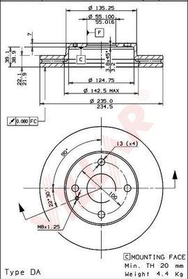 Villar 628.1282 - Тормозной диск autospares.lv