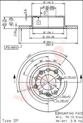 Villar 628.1234 - Тормозной диск autospares.lv