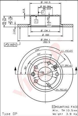 Villar 628.1235 - Тормозной диск autospares.lv