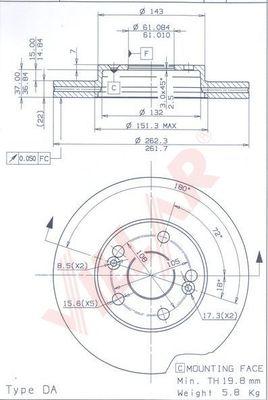 Villar 628.1230 - Тормозной диск autospares.lv