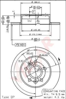 Villar 628.1220 - Тормозной диск autospares.lv