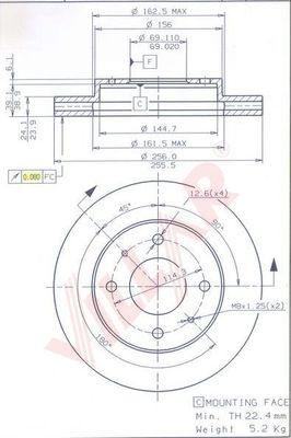 Villar 628.1223 - Тормозной диск autospares.lv