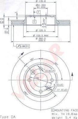 Villar 628.1275 - Тормозной диск autospares.lv