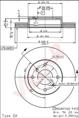 Villar 628.1278 - Тормозной диск autospares.lv