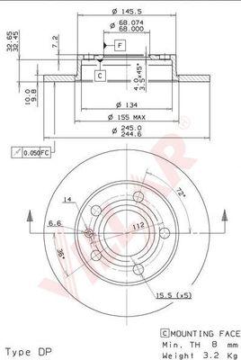 Villar 628.1799 - Тормозной диск autospares.lv