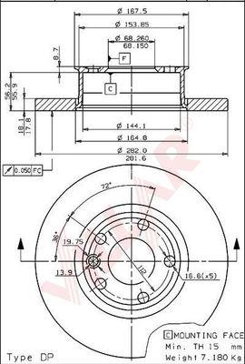 Villar 628.1790 - Тормозной диск autospares.lv