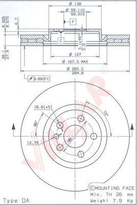 Villar 628.1797 - Тормозной диск autospares.lv