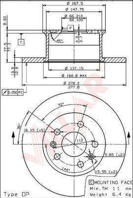 Villar 628.1749 - Тормозной диск autospares.lv