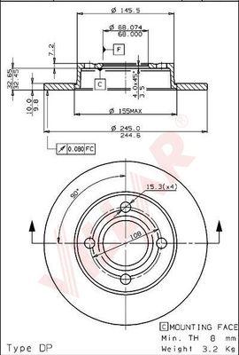 Villar 628.1740 - Тормозной диск autospares.lv