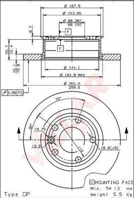 Villar 628.1754 - Тормозной диск autospares.lv