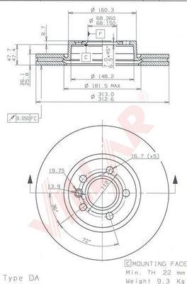 Villar 628.1758 - Тормозной диск autospares.lv