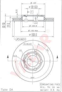 Villar 628.1752 - Тормозной диск autospares.lv