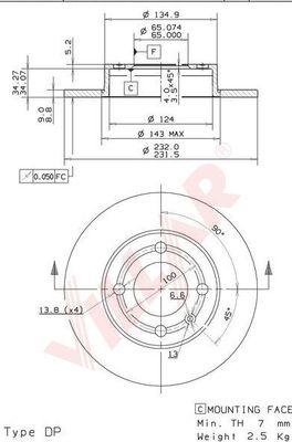 Villar 628.1769 - Тормозной диск autospares.lv