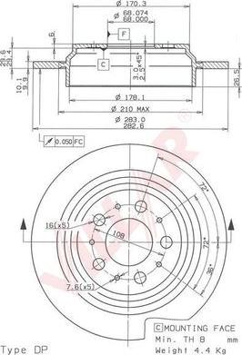 Villar 628.1766 - Тормозной диск autospares.lv